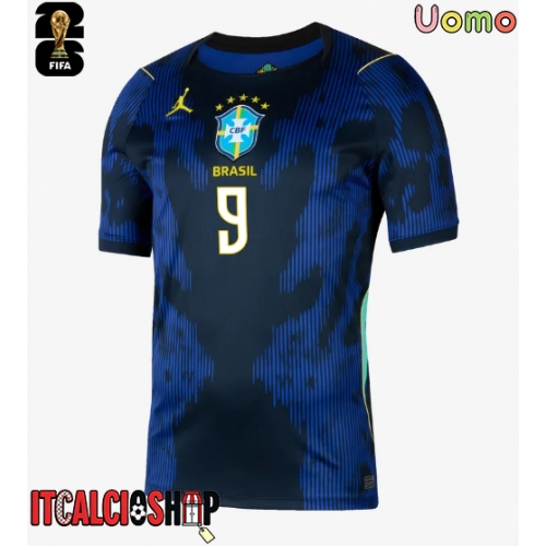 Brasile Matheus Cunha #9 Seconda Maglia Mondiali 2026 Manica Corta